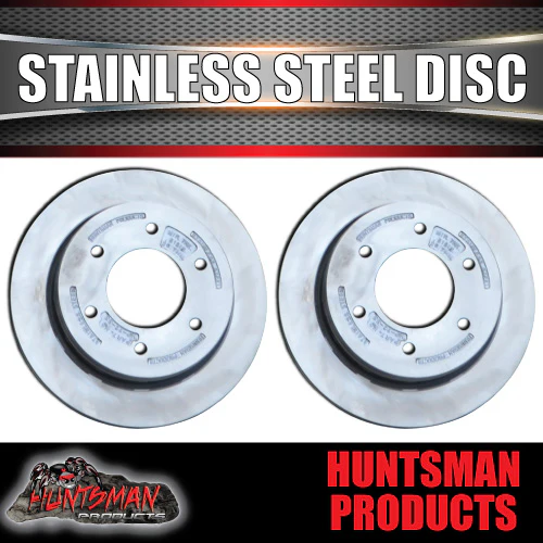 x2 Huntsman 12" Stainless 304 6 Stud Ventilated Boat Trailer Slip Over Discs - Image 4