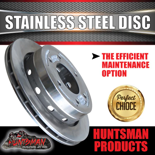x2 Huntsman 12" Stainless 304 6 Stud Ventilated Boat Trailer Slip Over Discs - Image 5