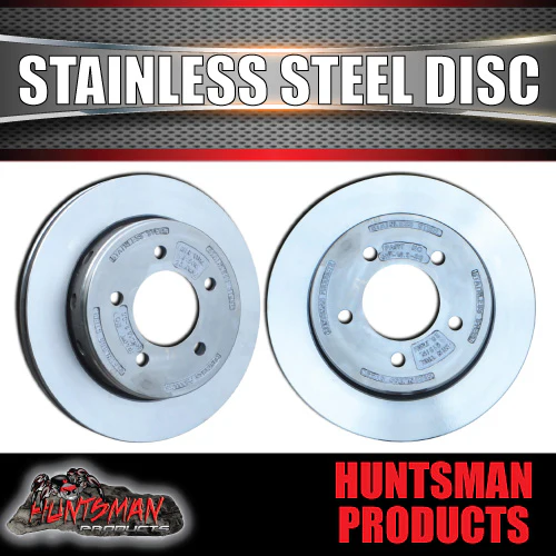 x2 Huntsman 12" Stainless 5 Stud L/C Ventilated Boat Trailer Slip Over Discs - Image 4