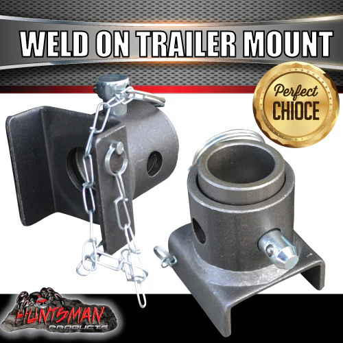 x2 Jack Stand Weld on Mount, Solid Hinge Bracket suit up to 65mm Wide Stands - Image 2