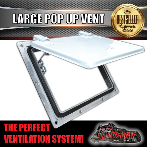 x2 Large White Pop Up Roof Air Vent For Trailer Canopy Horse float Truck Caravan - Image 3