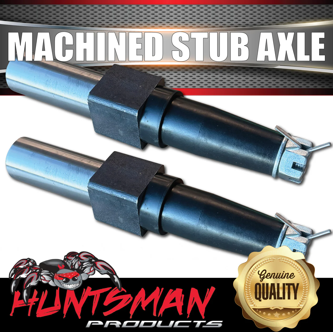 X2 Machined Trailer S/L Stub Axles 45x250mm To Sleeve Into 50mm x50mm x5mm RHS - Image 3
