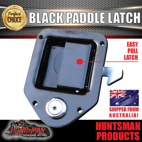 X2 Mini Black 110mm x 83mm E coated Paddle Toolbox Lock Latch.  For Trailer Truck Caravan Ute door - Image 5