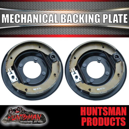2x 9" Mechanical Drum Trailer Backing Plates With Brake Shoes. Caravan Camper - Image 4