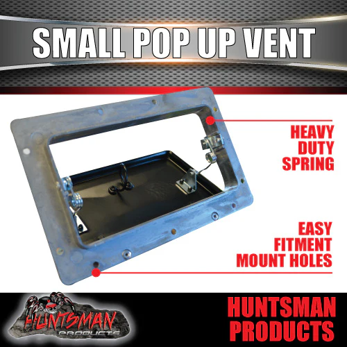 x2 Small Black Pop Up Roof Air Vent For Trailer Canopy Horse float Truck Caravan - Image 2