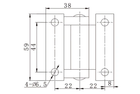 x2 Stainless Steel Butterfly Door Hinge (59mm x 60mm) - Image 4