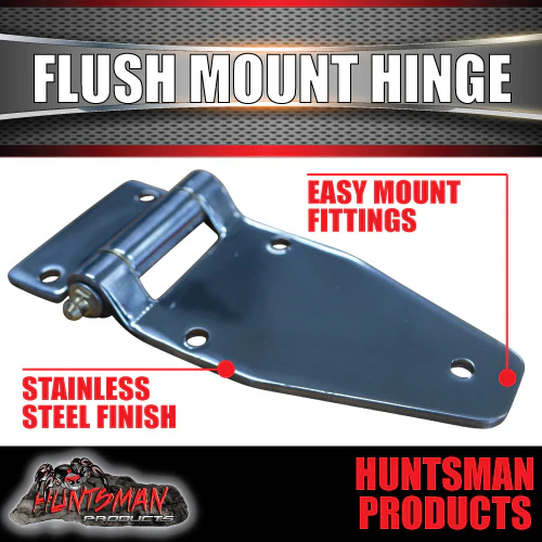 x2 Stainless Steel Flush Mount Hinge with Grease Nipple.  For Truck Trailer Boat Box Cabinet - Image 2