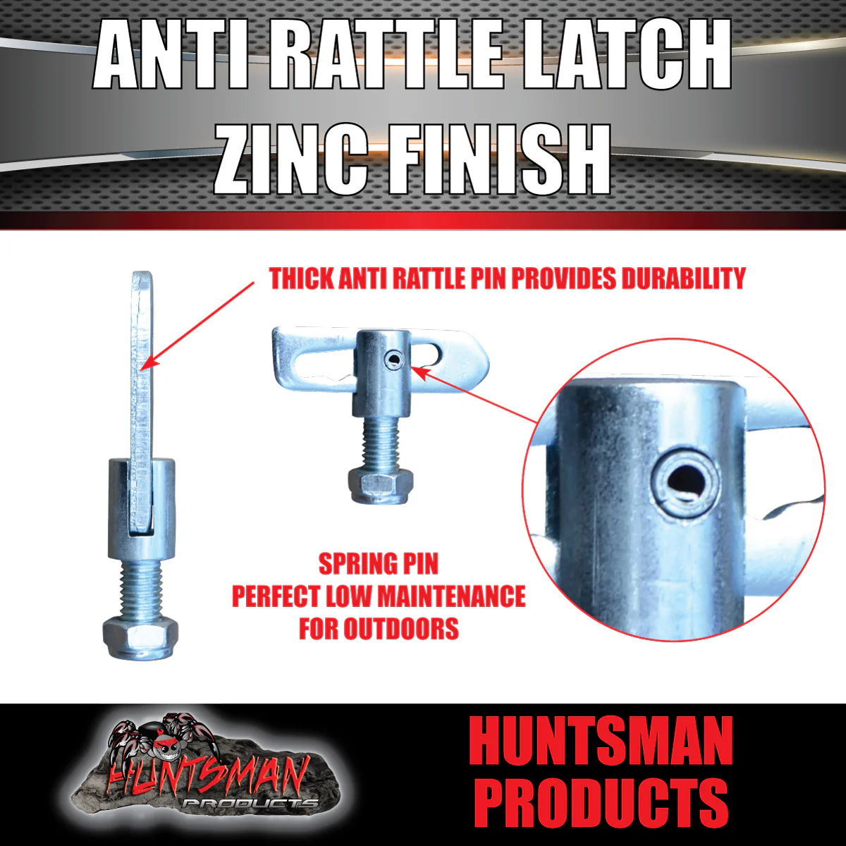 x2 Trailer Ute Tailgate Anti Rattle Latch Catch - Image 2