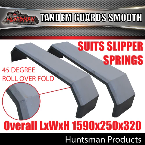 x2 Tandem 1590mm x 250mm Trailer Caravan Mudguards & Steps. Suit Slipper Springs - Image 6