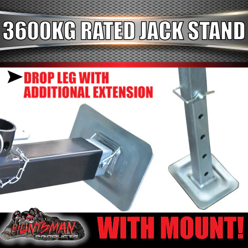 2x Trailer Caravan Canopy Jack Stand 3600kg Rated Heavy Duty 600mm Extension - Image 3
