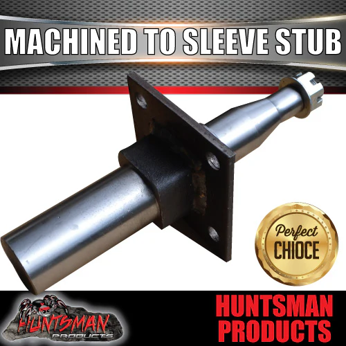 X2 Trailer Stub Axles 45x250mm With Electric Drum Brake Mounts Suits 50x50x5 RHS - Image 3