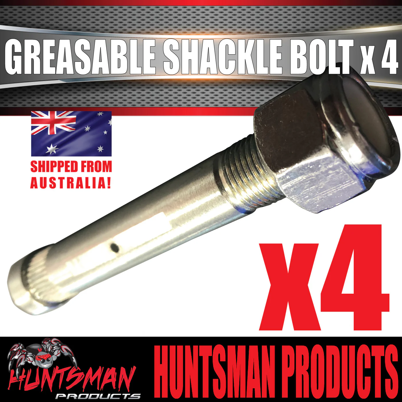 x4 Greasable Trailer Caravan Shackle Spring Bolt & Nut 5/8" X 4" Rocker Roller - Image 4