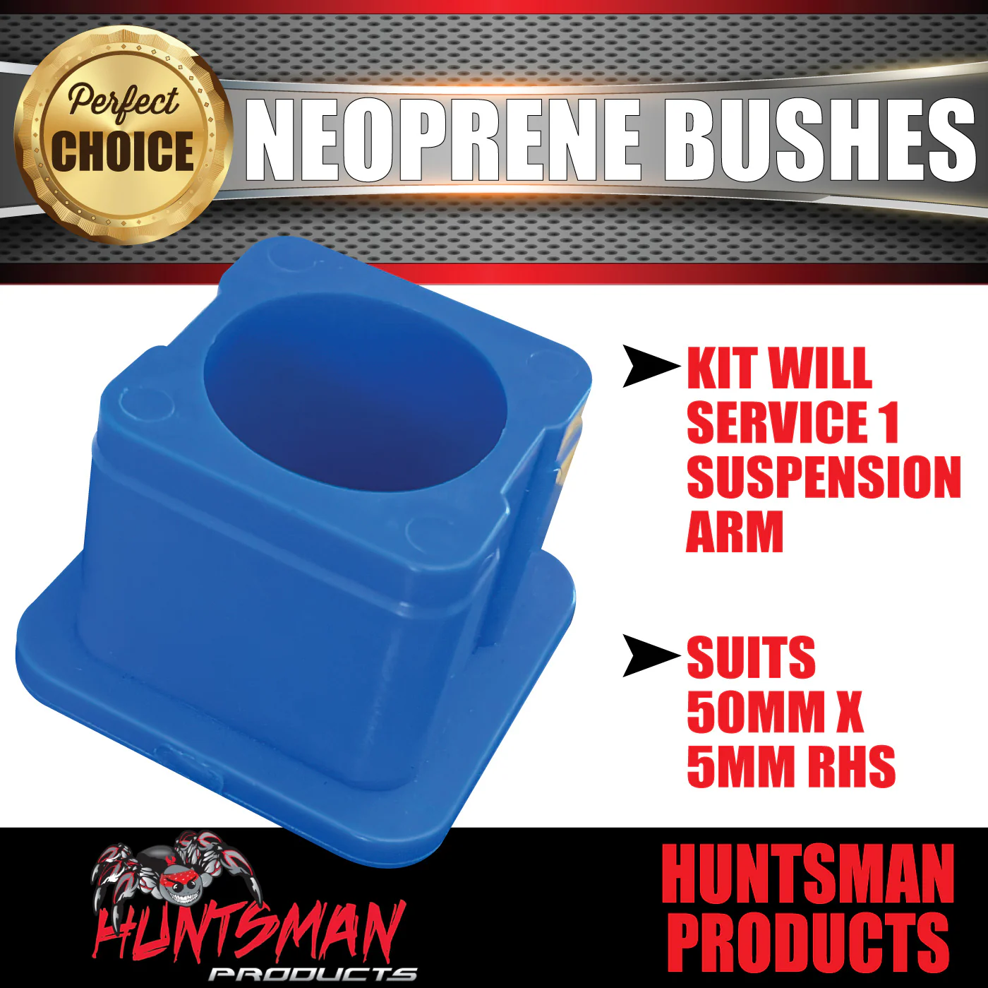 X4 Huntsman Products Caravan Trailer Independent Suspension Neoprene Bushes 40mm - Image 4