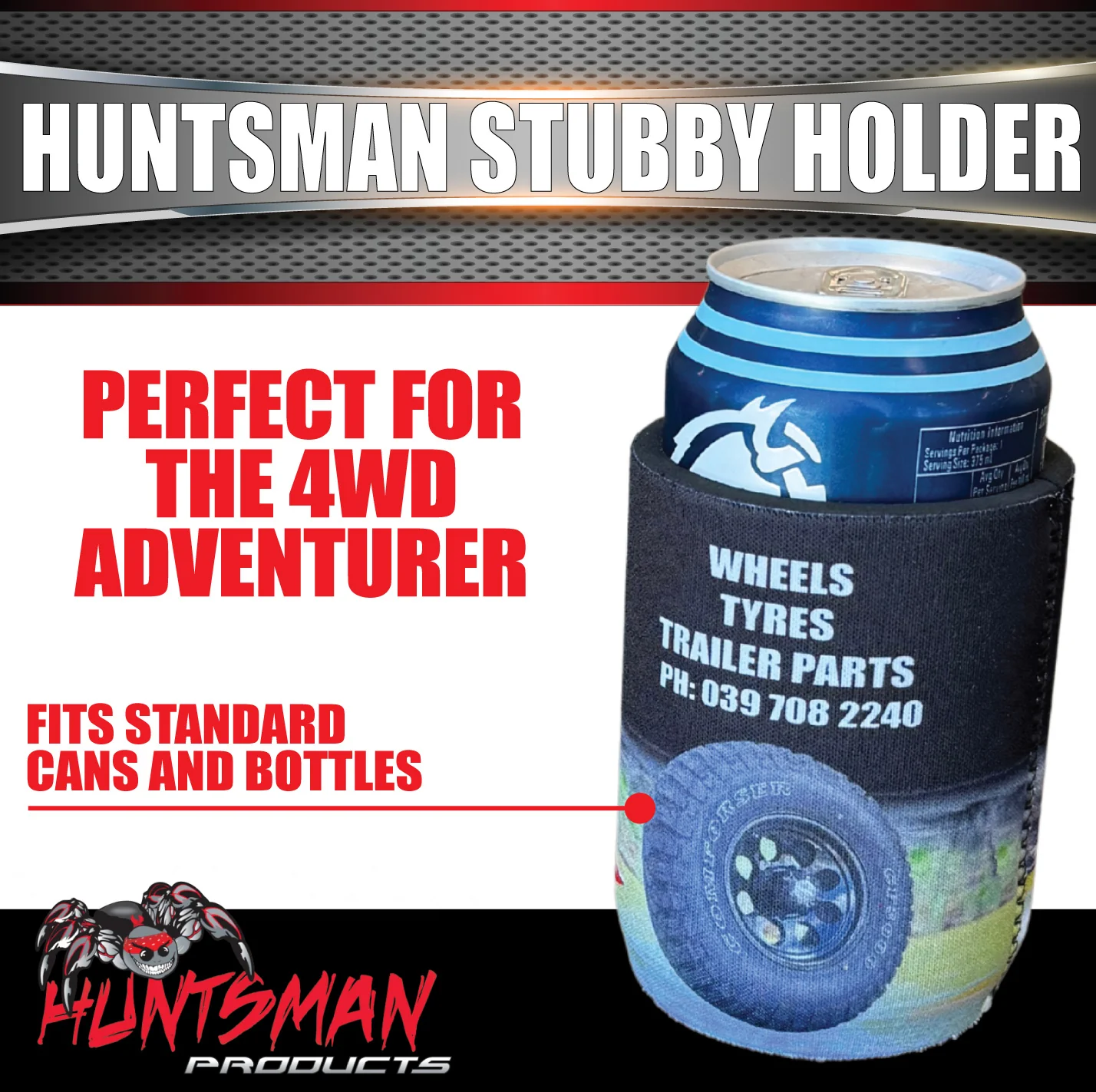 x1 Huntsman Products Stubby Holder Can Cooler. 1 Piece Solid Base - Image 5