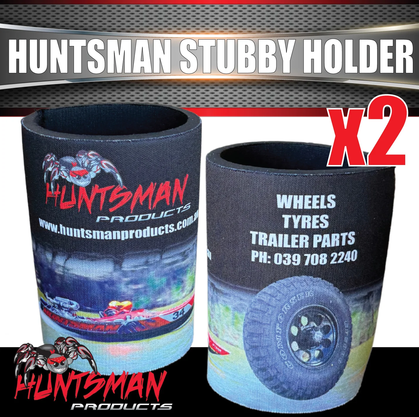 x4 Huntsman Products Stubby Holder Can Cooler. 5mm Neoprene Solid Base - Image 6