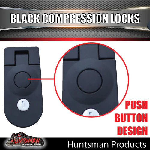 x4 Large Black Compression Lock Rounded End for Tool Box Camper Tradesman Trailer - Image 3