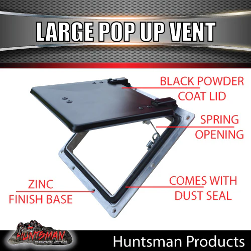 x4 Large Black Pop Up Roof Air Vent For Trailer Canopy Horse float Truck Caravanx4 - Image 3