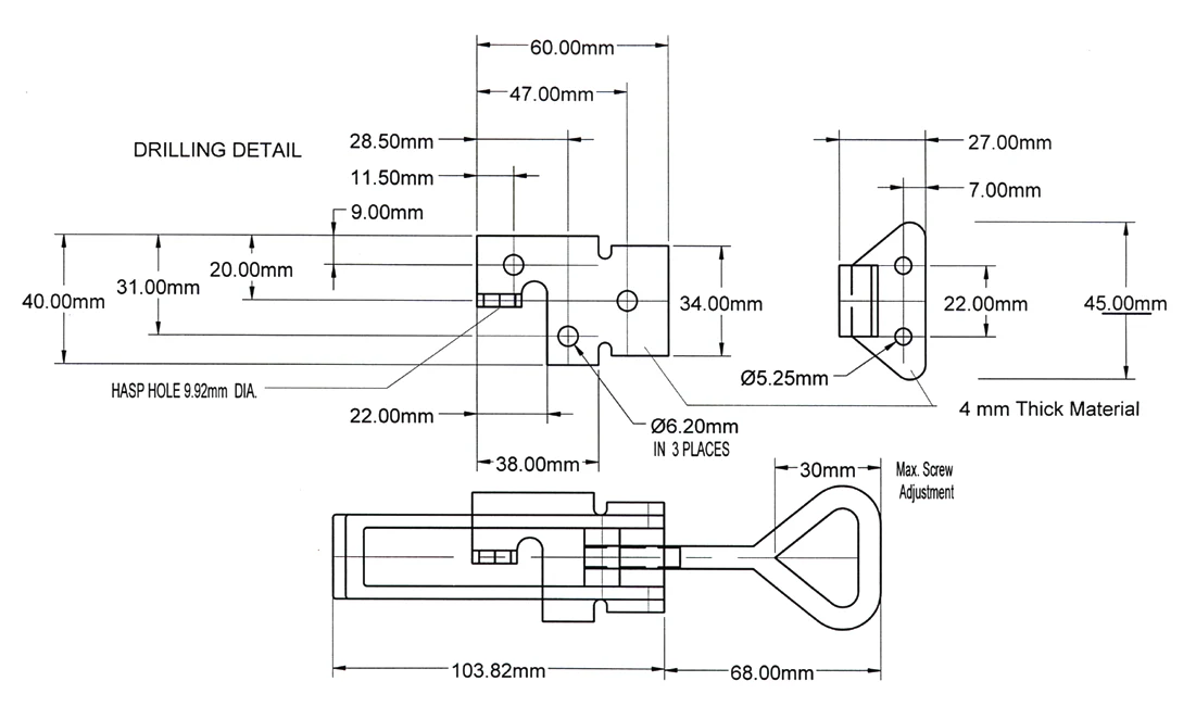x4 Large Stainless Steel Toggle Over Centre Latch. Tool Box Truck Trailer SS304 - Image 3