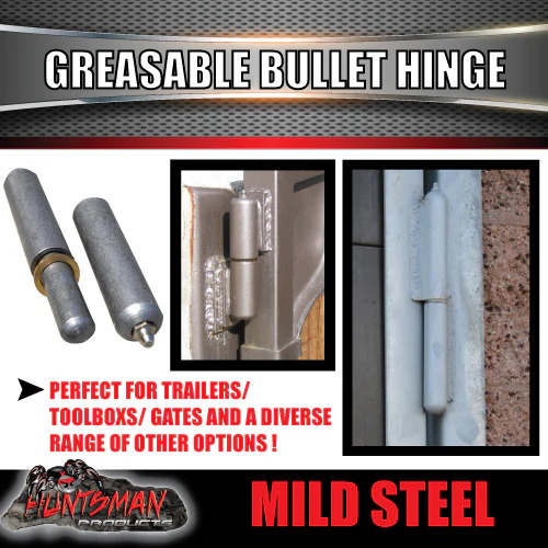 X4 Steel Greasable Bullet Hinge Brass Pin & Washer 200mm x 23mm - Image 2