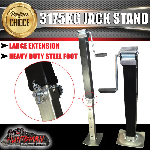 4x Heavy Duty Canopy Trailer Caravan Jack Leg Stand 3175KG Rated With Side Handle - Image 2