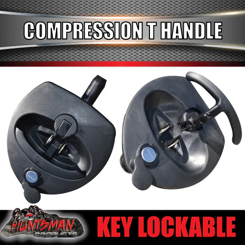 x6 Black Reinforced Fibre Compression T Lock for Trailer Caravan Boat Truck Toolbox - Image 6