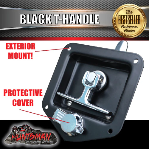 x6 Black T Handle Locks. Stainless Steel, Flush Mount, Tool Box, Canopy Trailer - Image 4