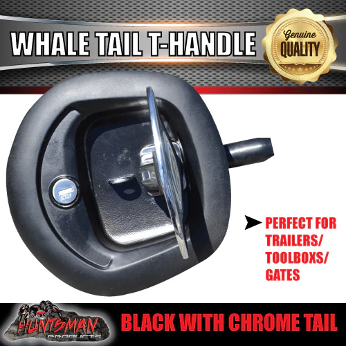 x6 Black Whale Tail T Handle Folding Lock for Trailer Canopy - Image 4