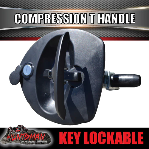 x8 Black Reinforced Fibre Compression T Lock for Trailer Caravan Boat Truck Toolbox - Image 7