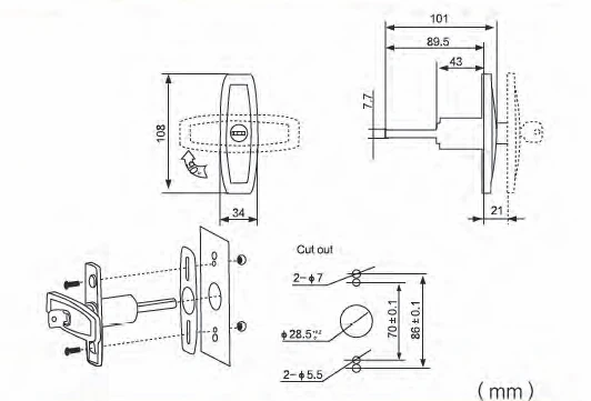 x8 Slim T Handle Pop Up Lock Latch for Trailer 4x4 Ute Caravan Canopy Toolbox - Image 4