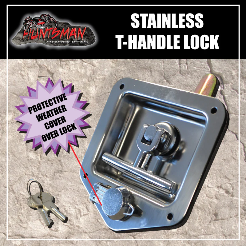 x8 Chrome T Handle Locks Flush Mount Stainless Steel Tool Box Trailer Canopy - Image 4